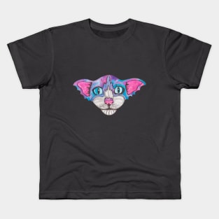 Watercolor bat cat Kids T-Shirt